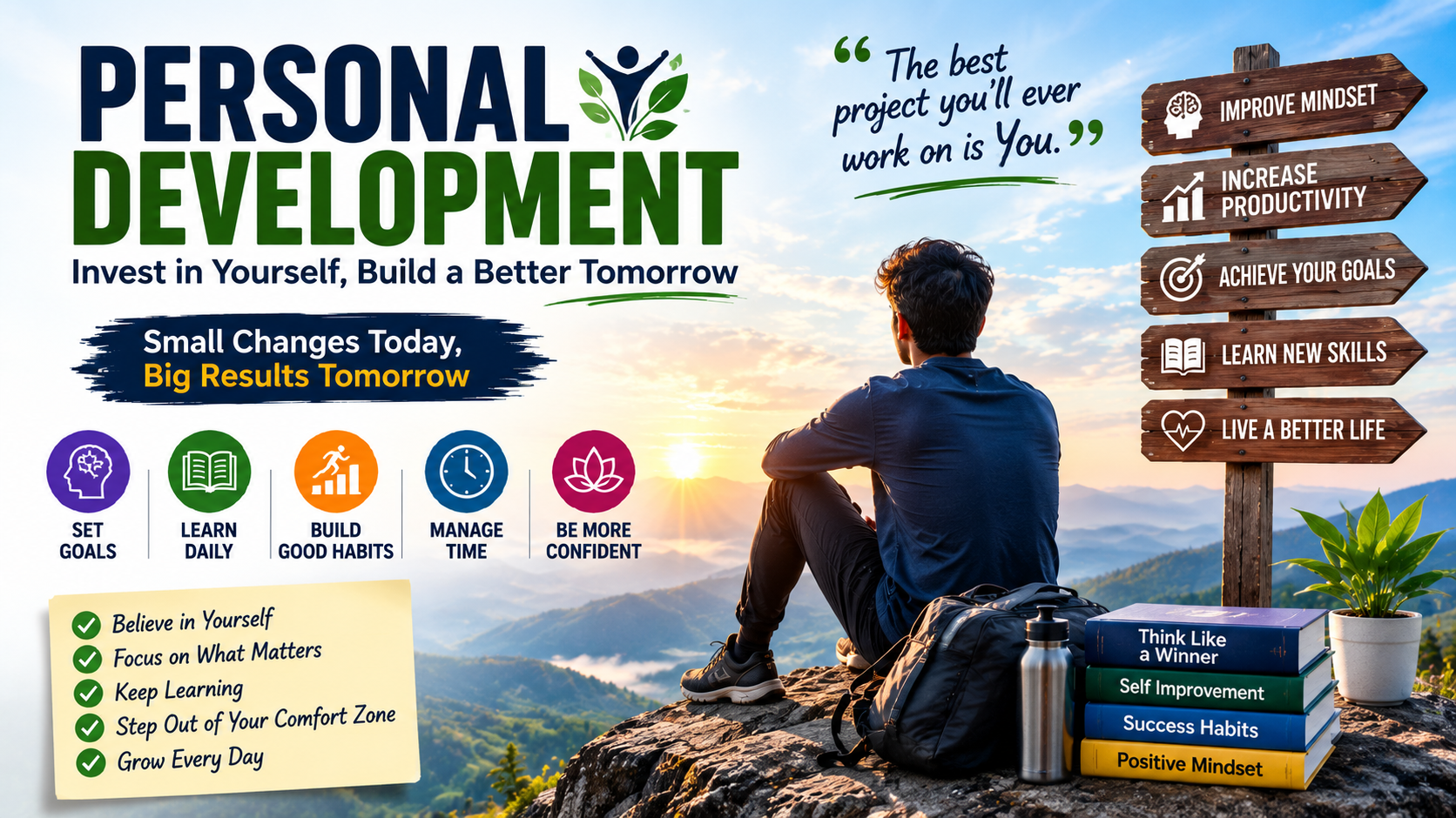 Personal development and self-improvement concept
