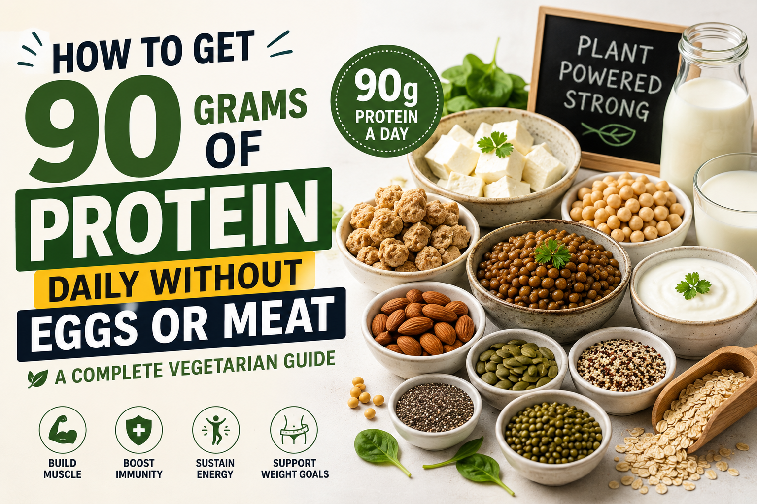 90 grams protein without eggs or meat